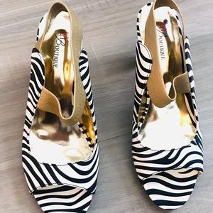 ZEBRA KITTEN HEELS